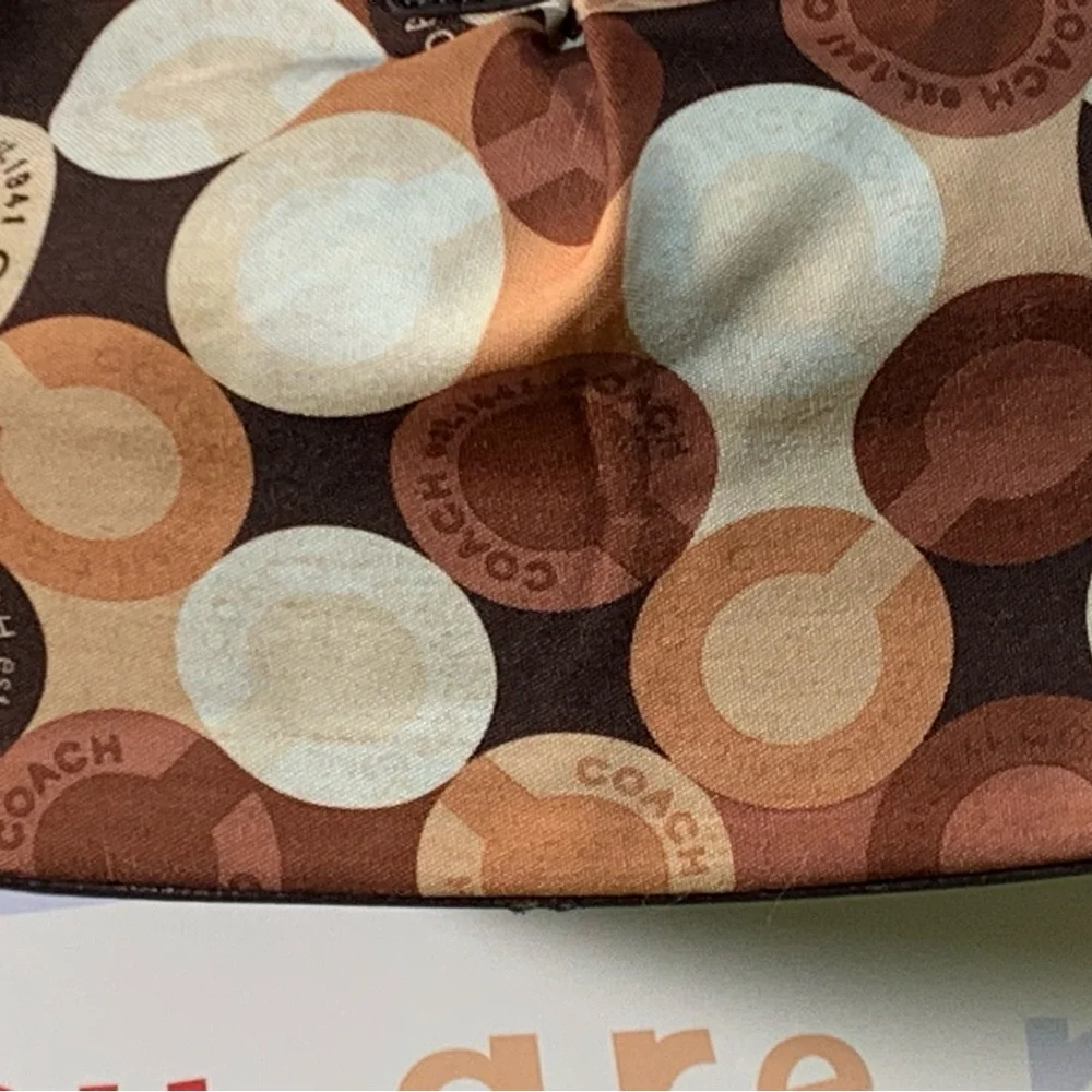 Coach Multicolor Circle Print Shoulder Bag - Brown/Tan/Cream/White - Picture 4 of 14